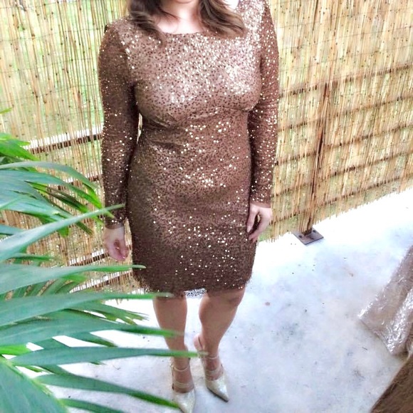 ADRIANNA PAPELL Sequin Sheath Cocktail Midi Dress Size 8 - Picture 8 of 10